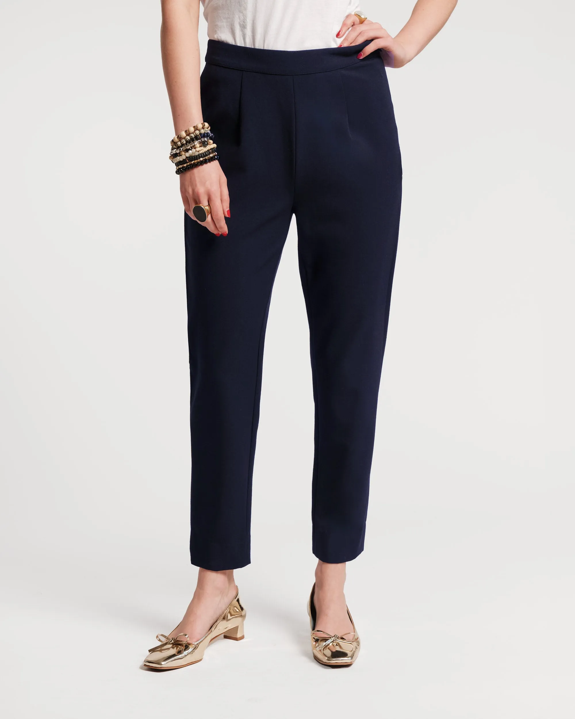 Tailored Fit Lucy Cigarette Pant - Cotton Stretch Navy