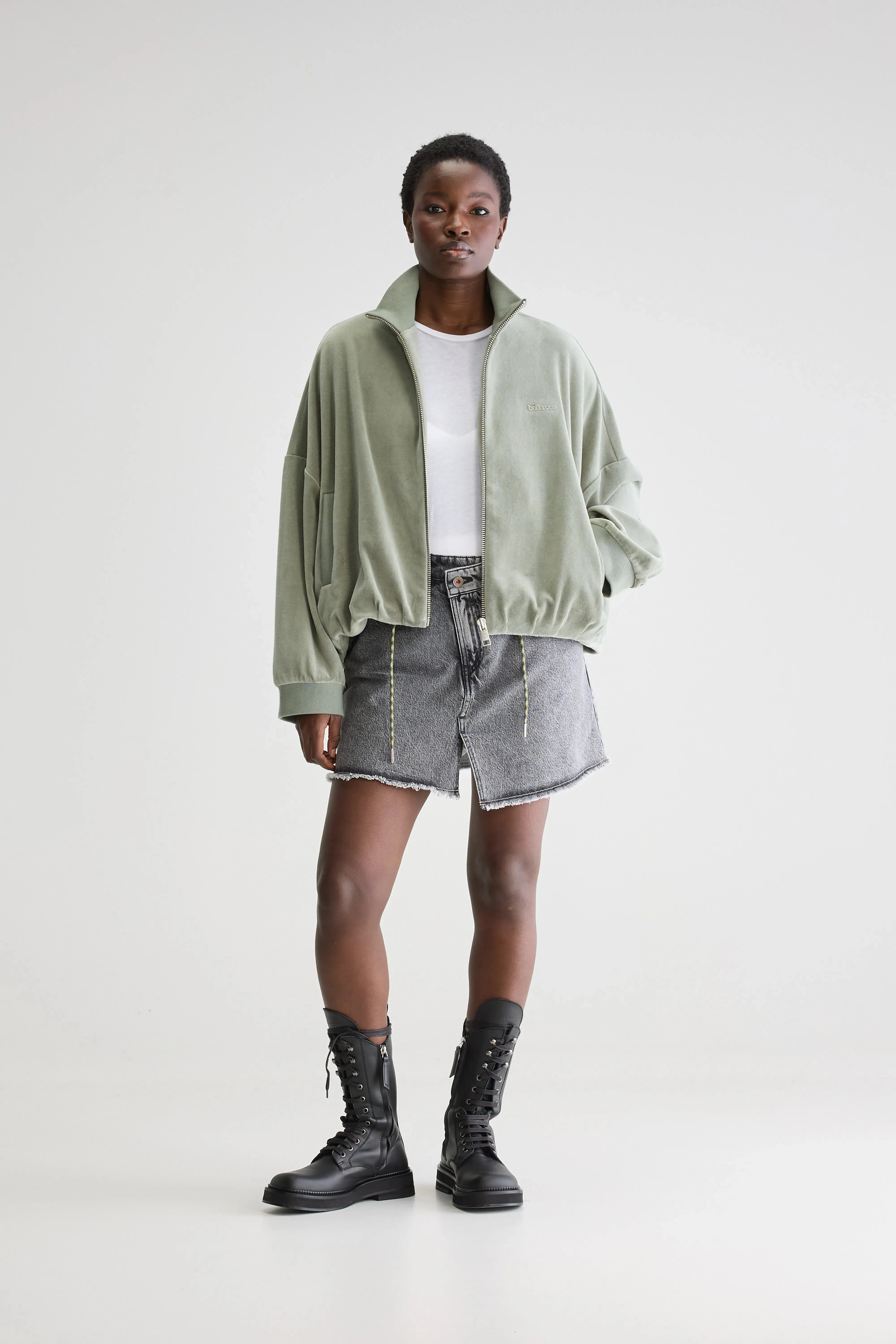 Tallis zip-up sweatshirt (251 / W / EUCALYPTUS) Timeless Luxe