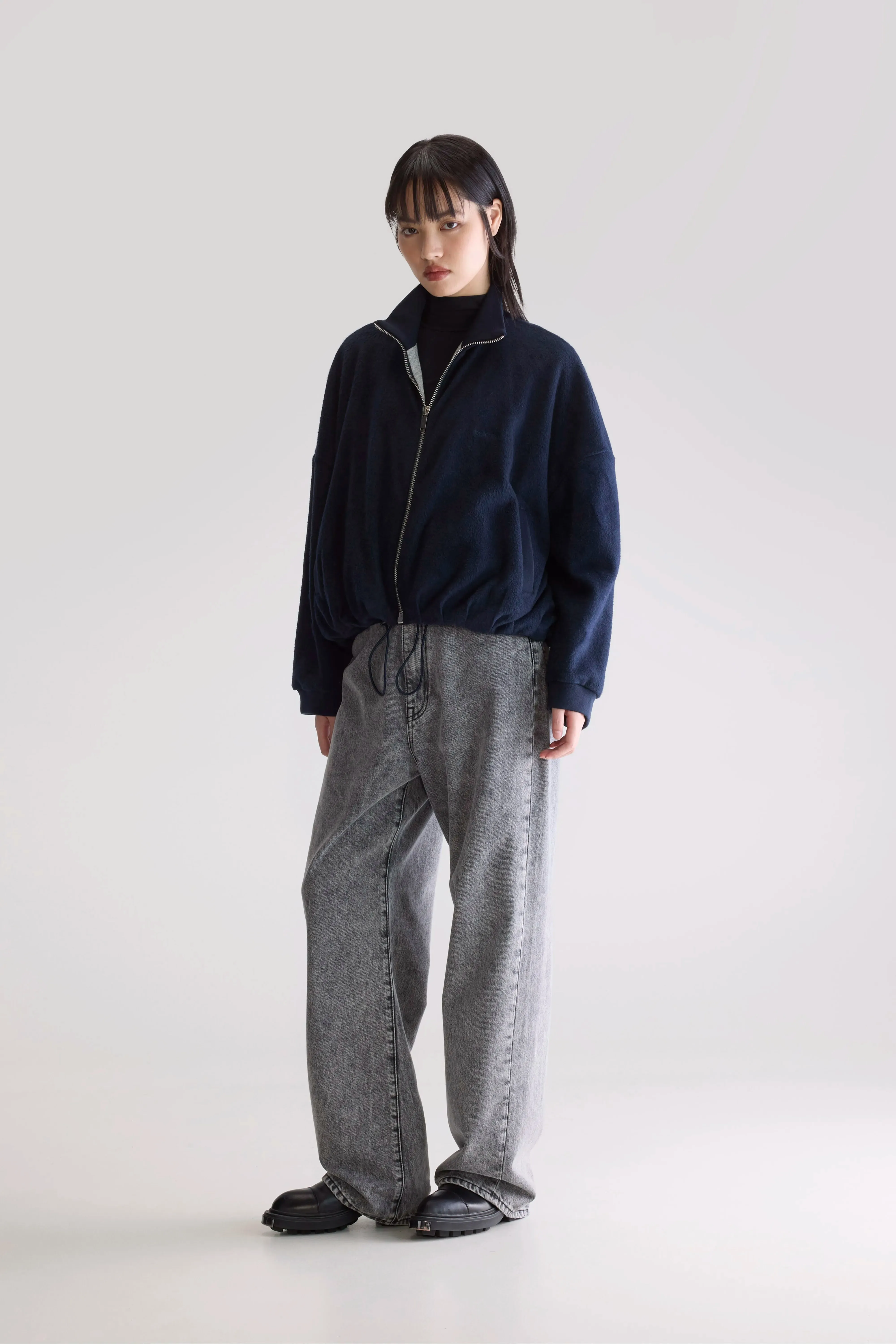 Tallis zip-up sweatshirt (252 / W / NAVY) Fresh Cool