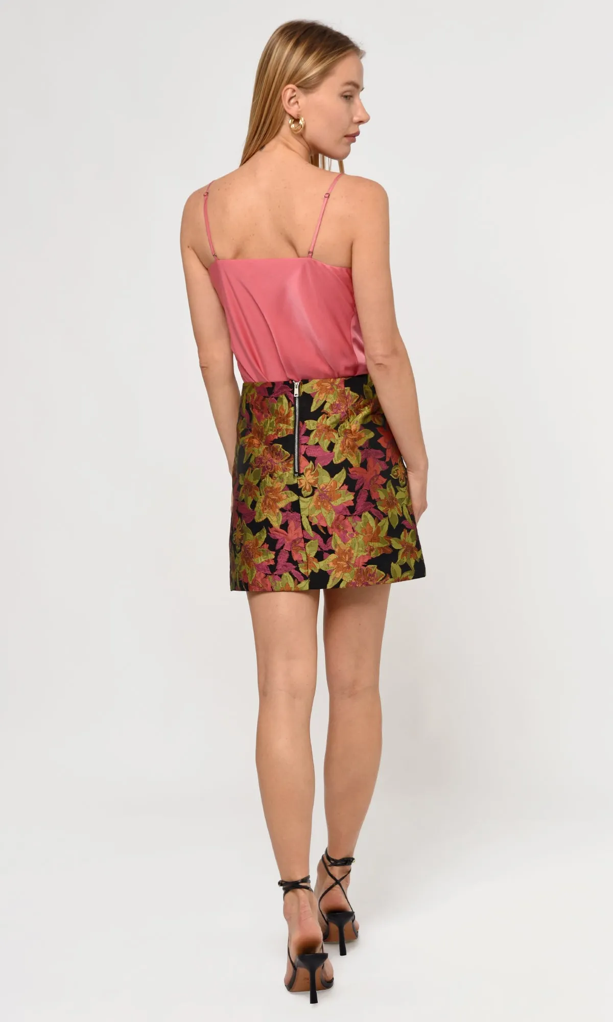 Tania Jacquard Mini Skirt Adjustable Waistband