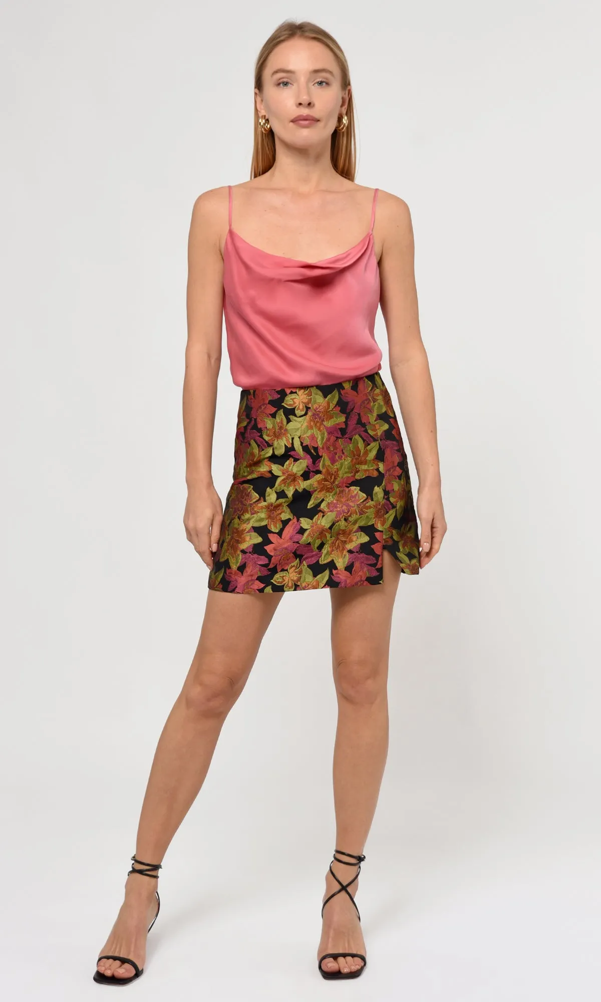Tania Jacquard Mini Skirt Adjustable Waistband