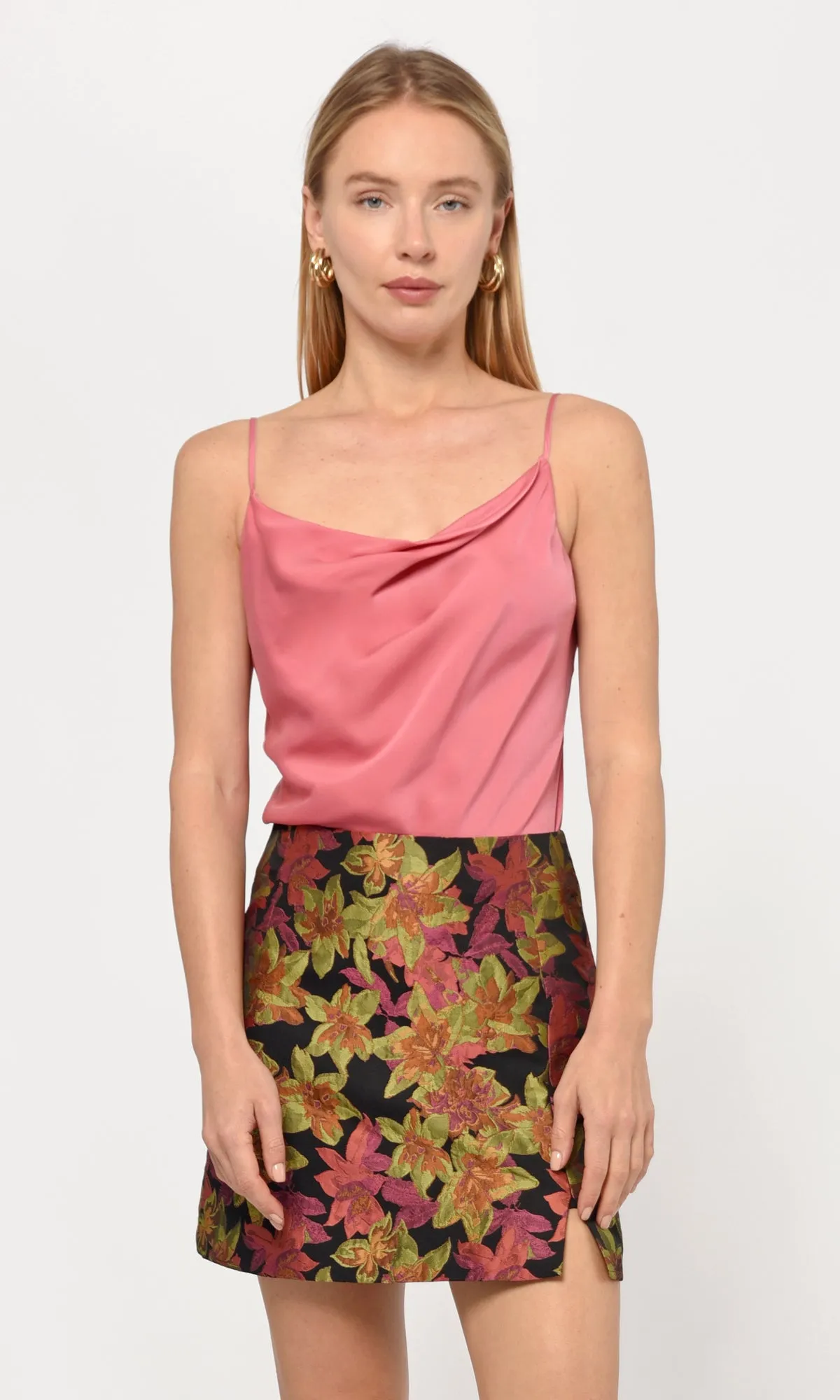 Tania Jacquard Mini Skirt Adjustable Waistband