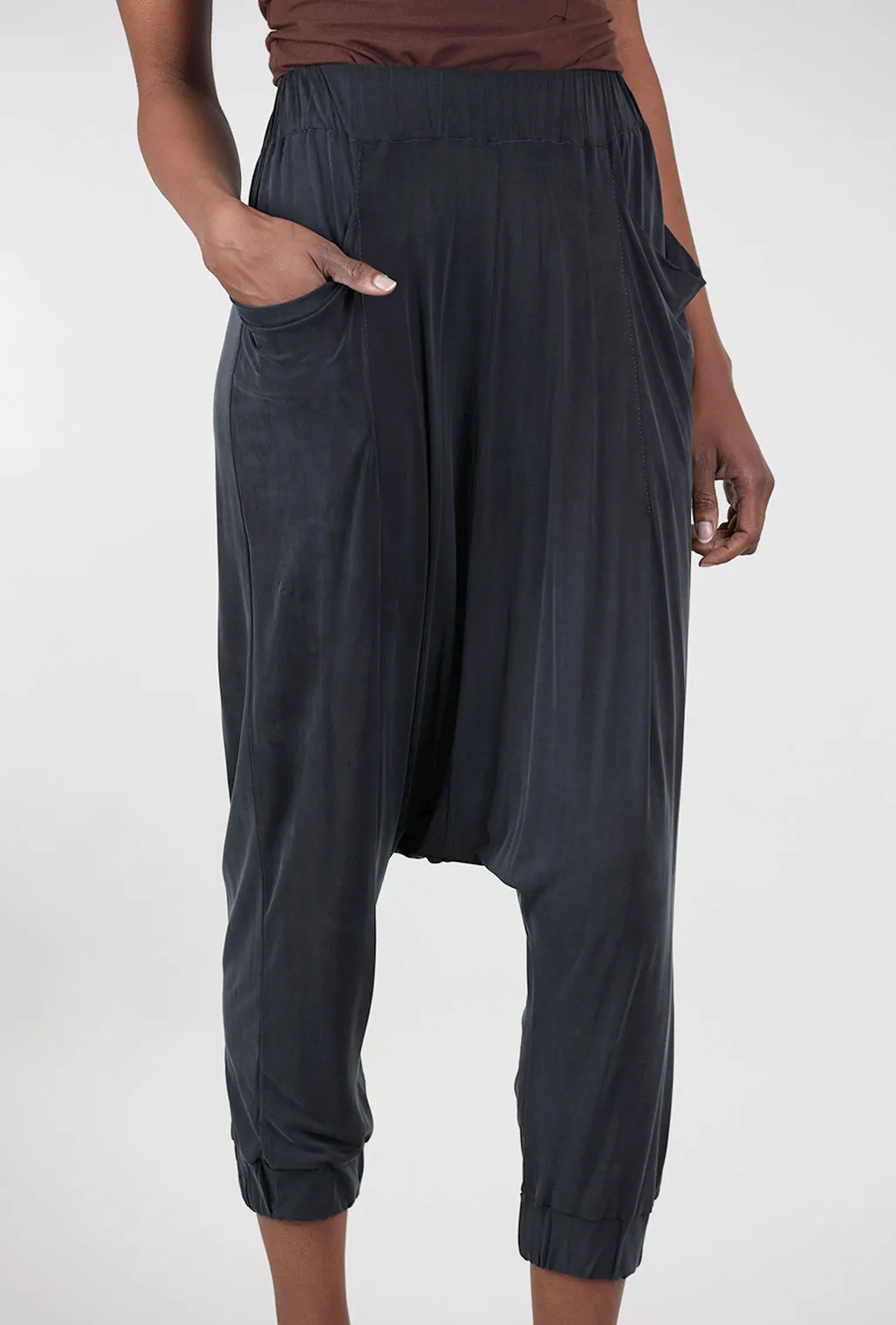 Tapered Fit Onto Cupro Pants, Velvet Denim