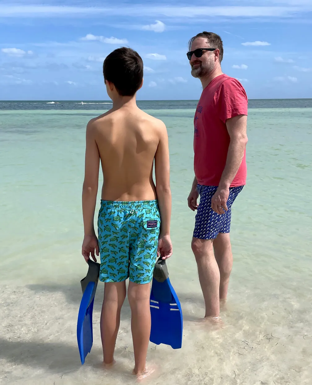 Tarpon Tricks: Kid's Swim Trunks - Turquoise Yoga pants alternative