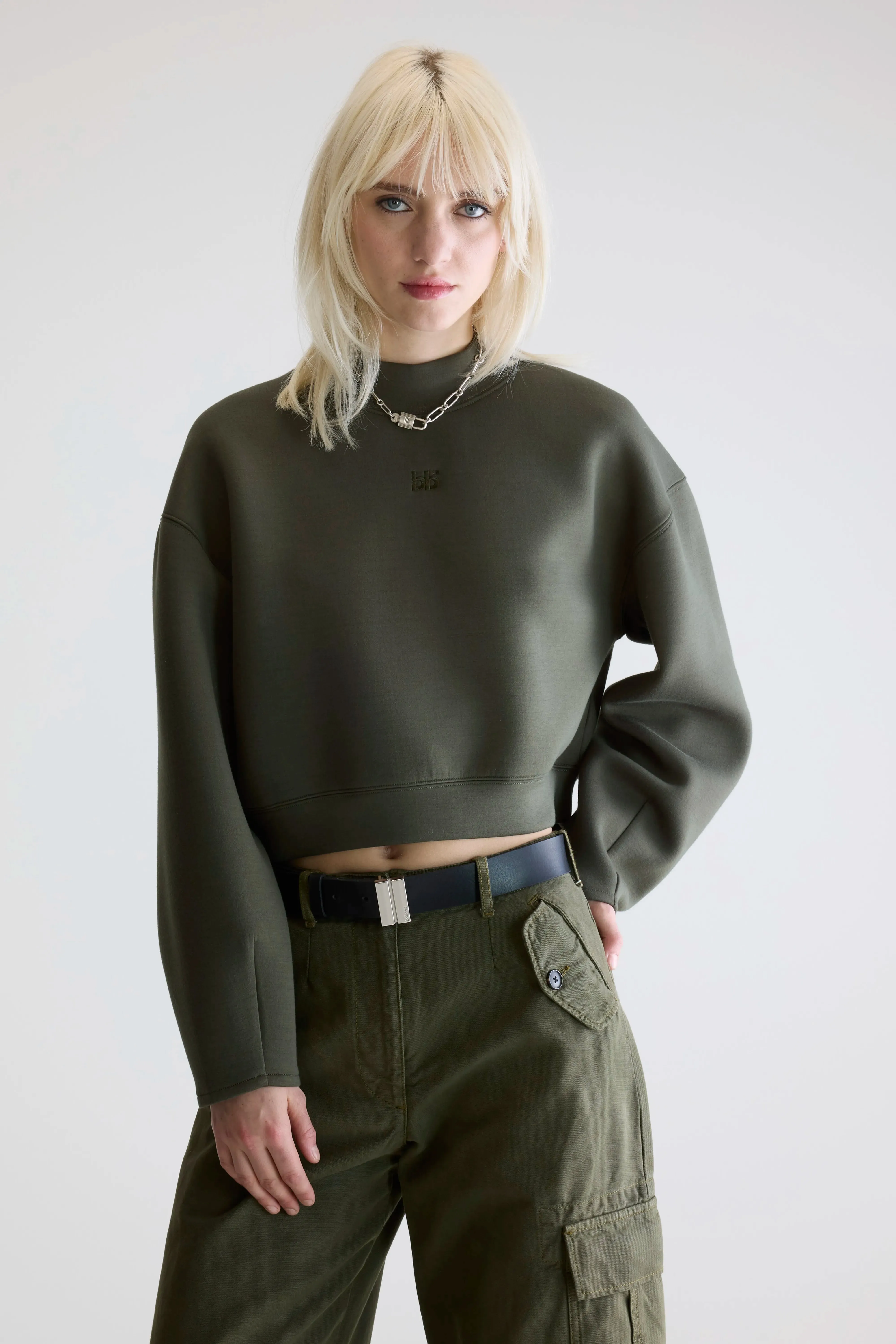Tashi cropped sweatshirt (252 / W / FOREST) Street Bold