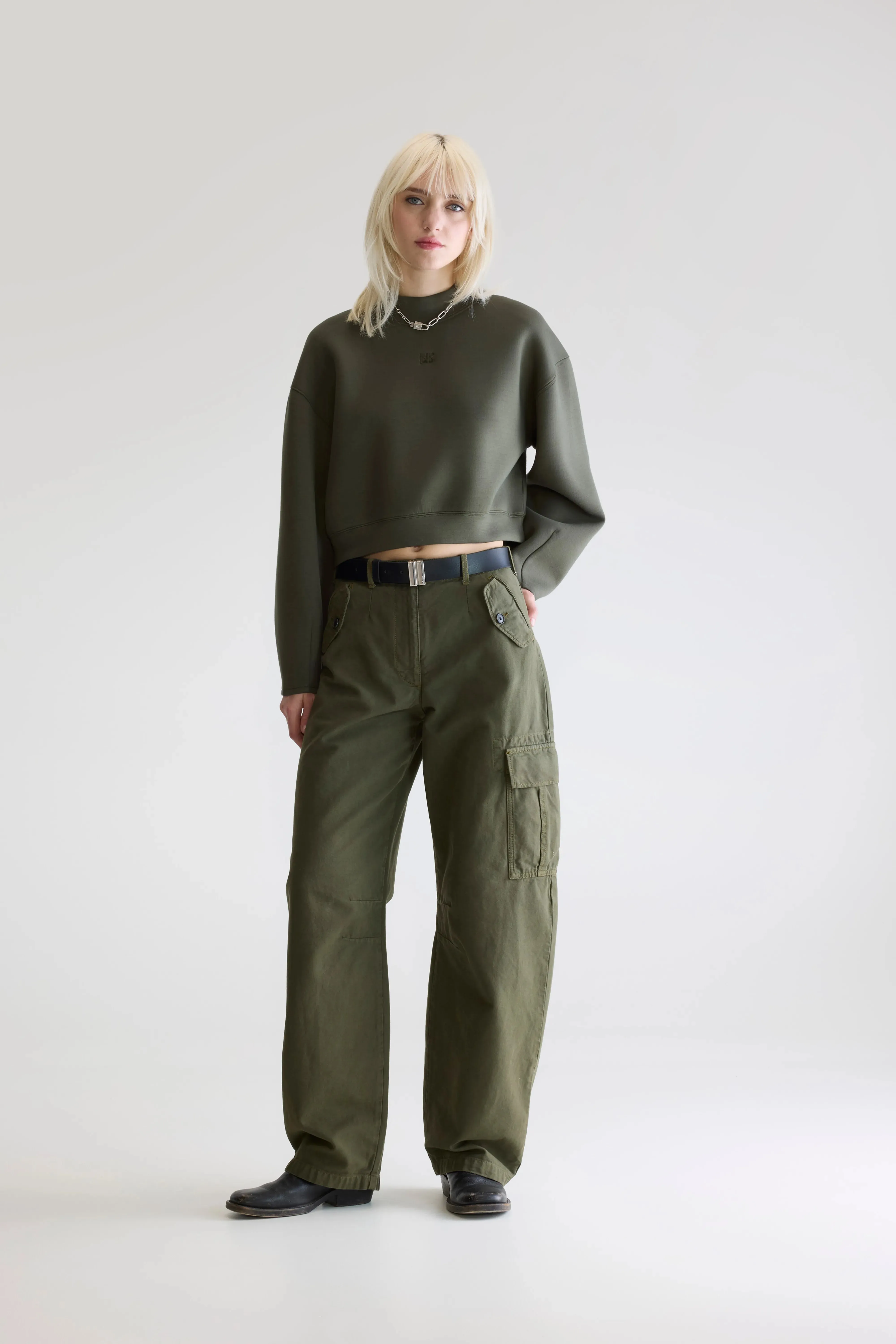 Tashi cropped sweatshirt (252 / W / FOREST) Street Bold