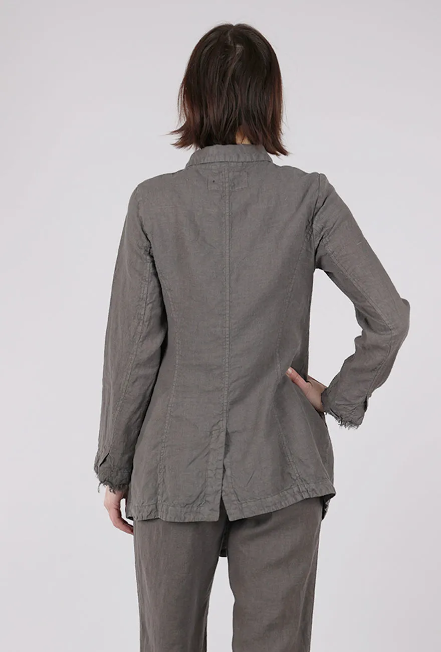 Tattered Fringe Lapel Jacket, Mushroom Water-resistant