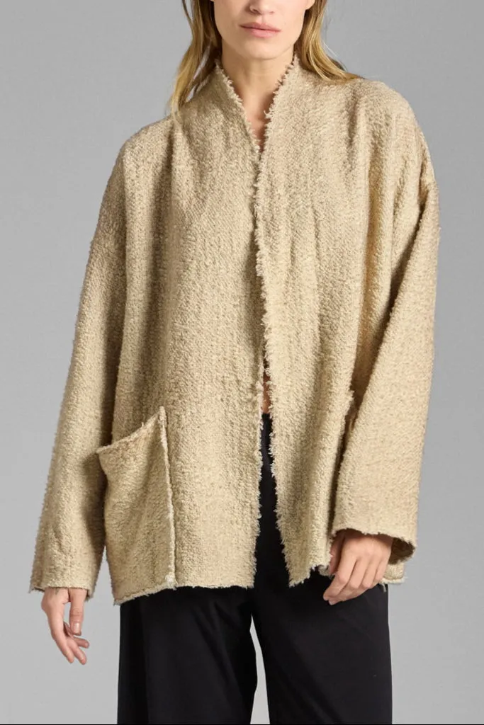 Taupe Shawl Silk Jacket street dance