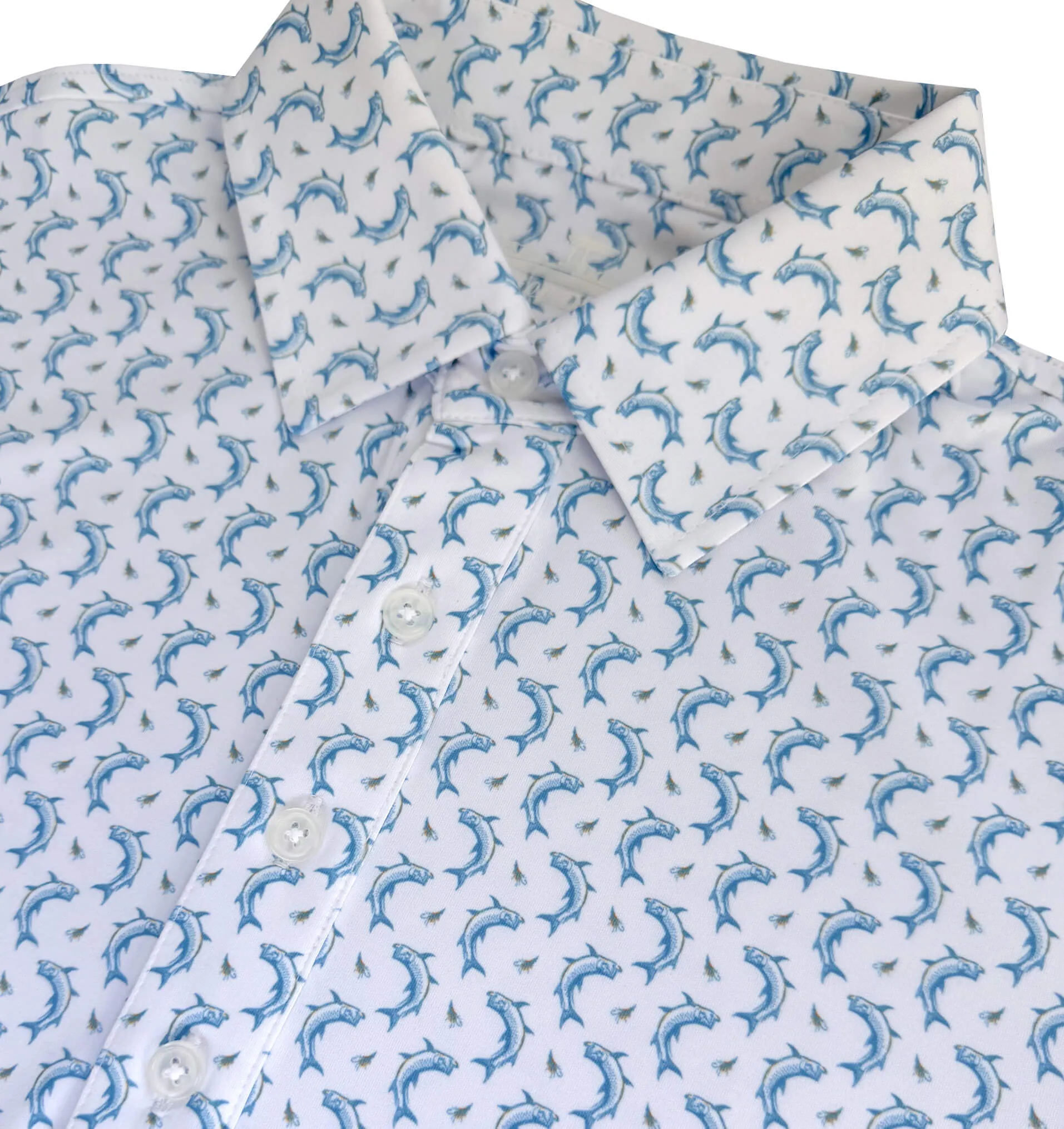 Tarpon Travels: Upcycled Club Polo - White Fashion Forward Stylish Comfort
