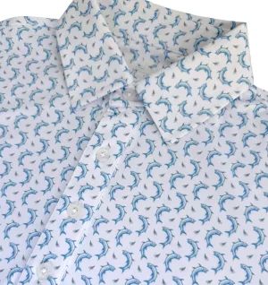 Tarpon Travels: Upcycled Club Polo - White Fashion Forward Stylish Comfort