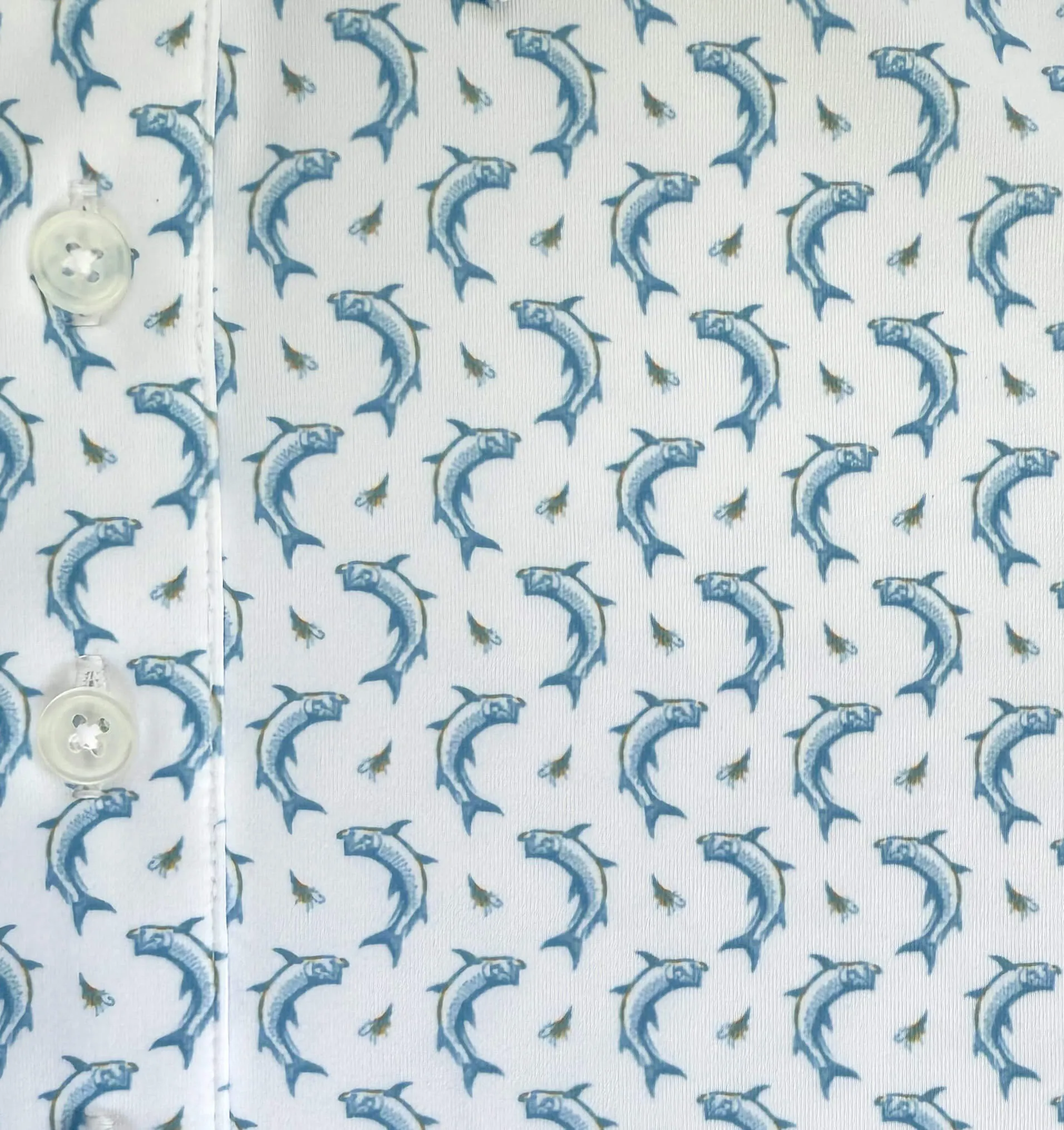 Team-Style Tarpon Travels: Upcycled Club Polo - White