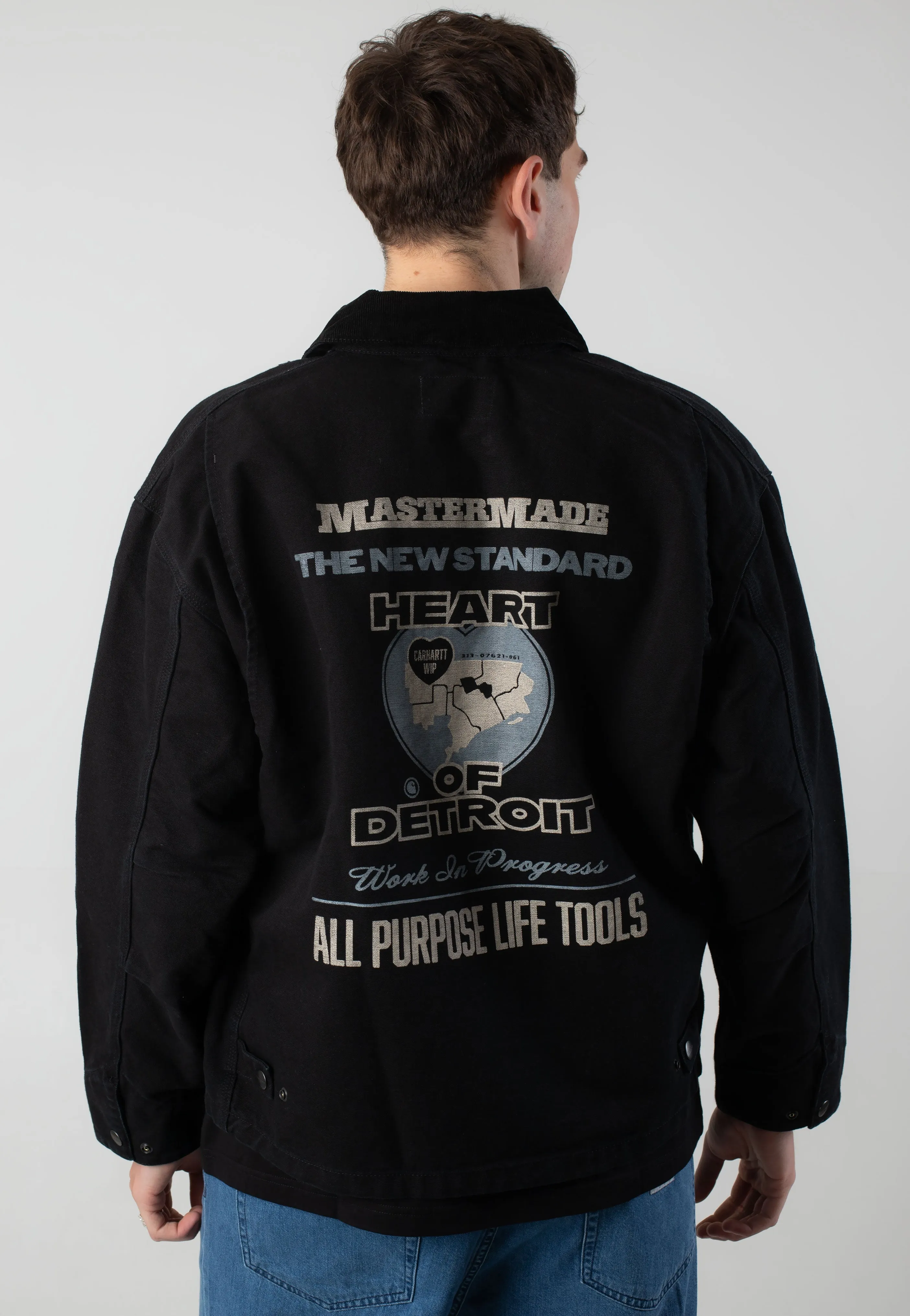 Telescope Carhartt WIP - OG Arcan Graphic Canvas Black/Black Heavy Stone Wash - Jacket