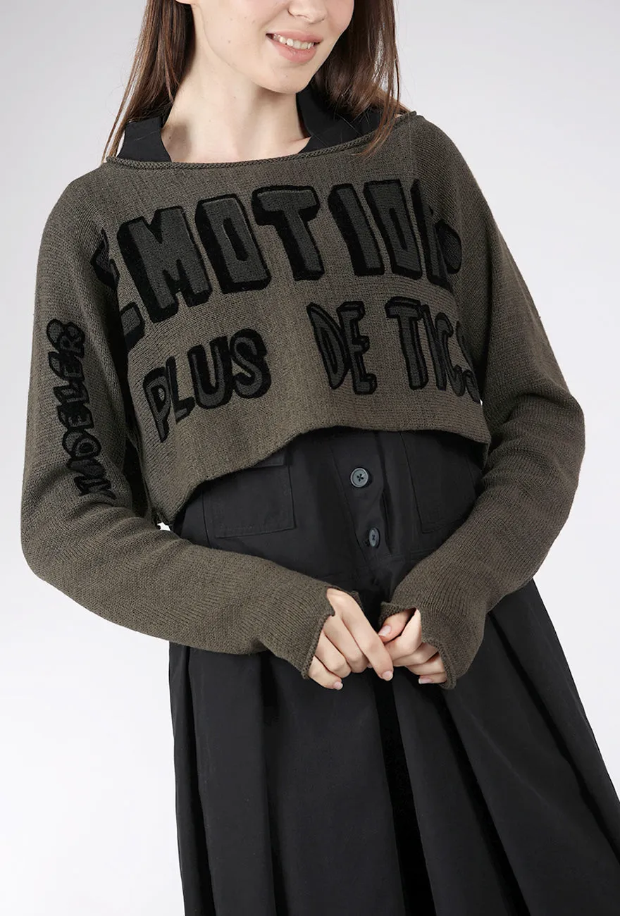 tencel Cropped Emotions Pullover, Jungle