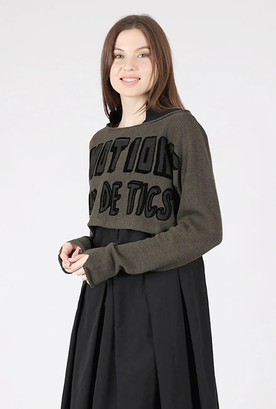 tencel Cropped Emotions Pullover, Jungle