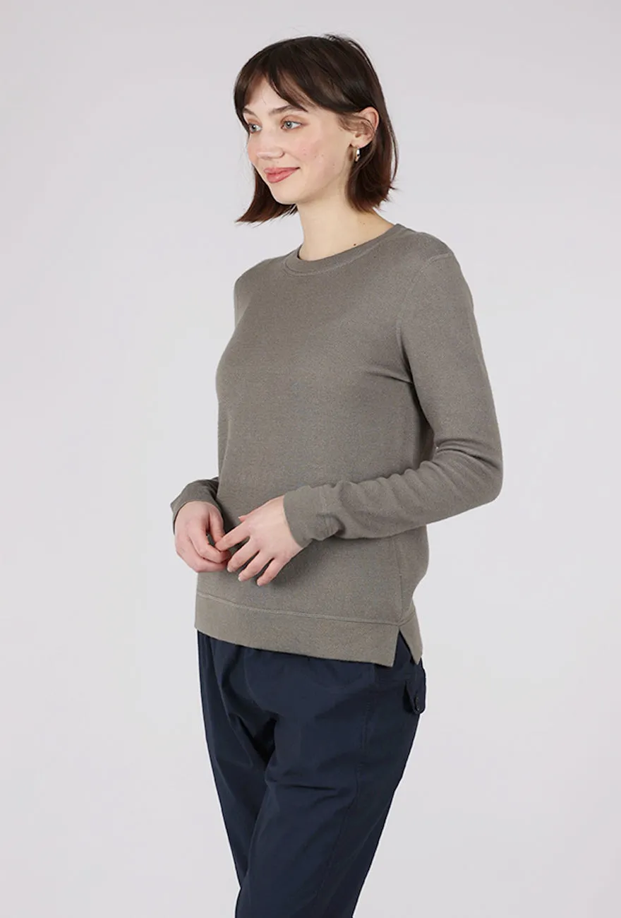 tencel Reversible Crew, Eucalyptus/White