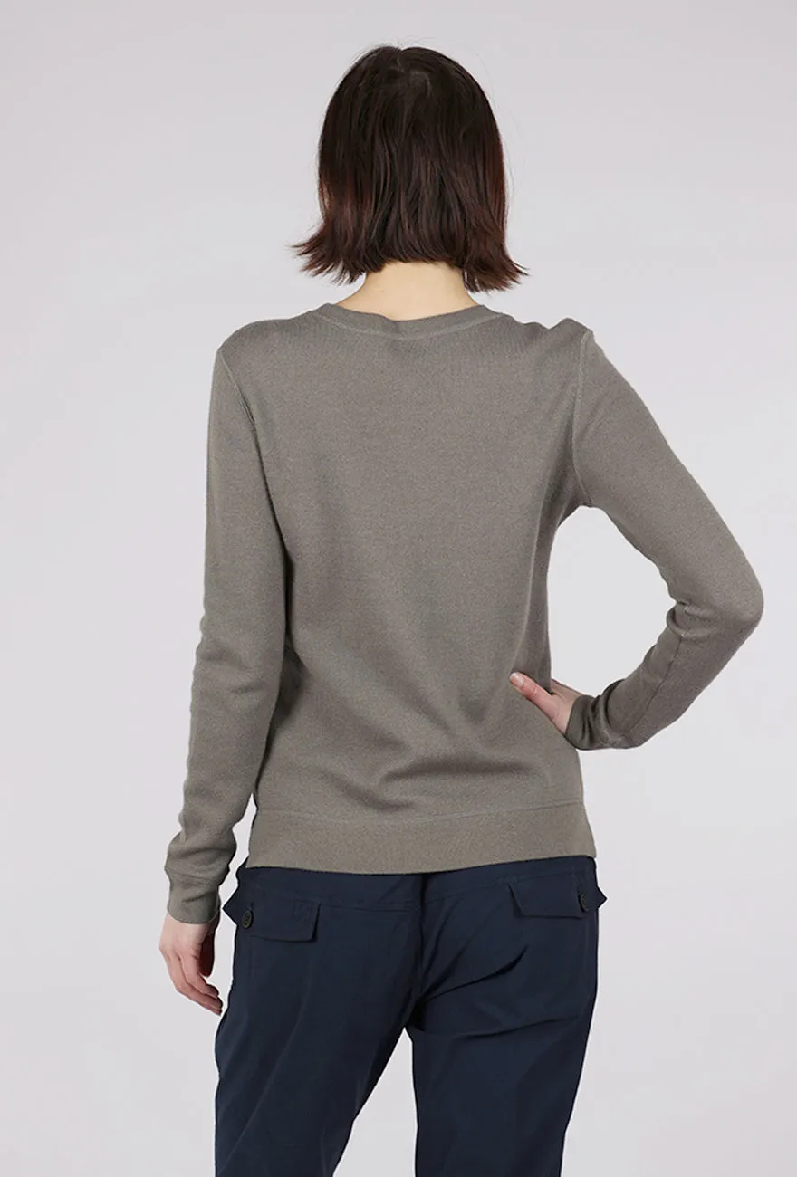 tencel Reversible Crew, Eucalyptus/White