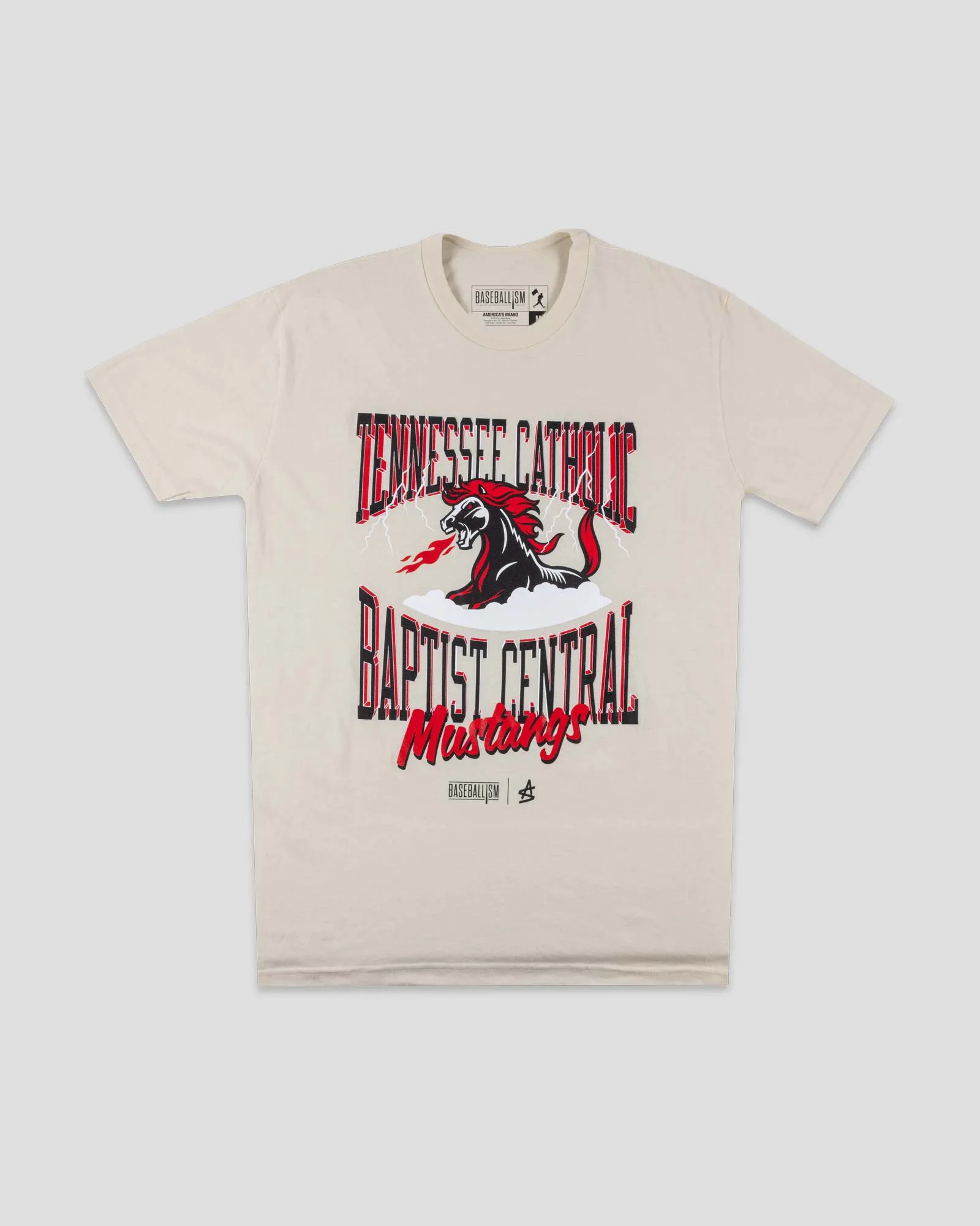 Fashionable Choice Geometric precision Tennessee Catholic Baptist Central (Cream) - Baseballism x Austin Schultz