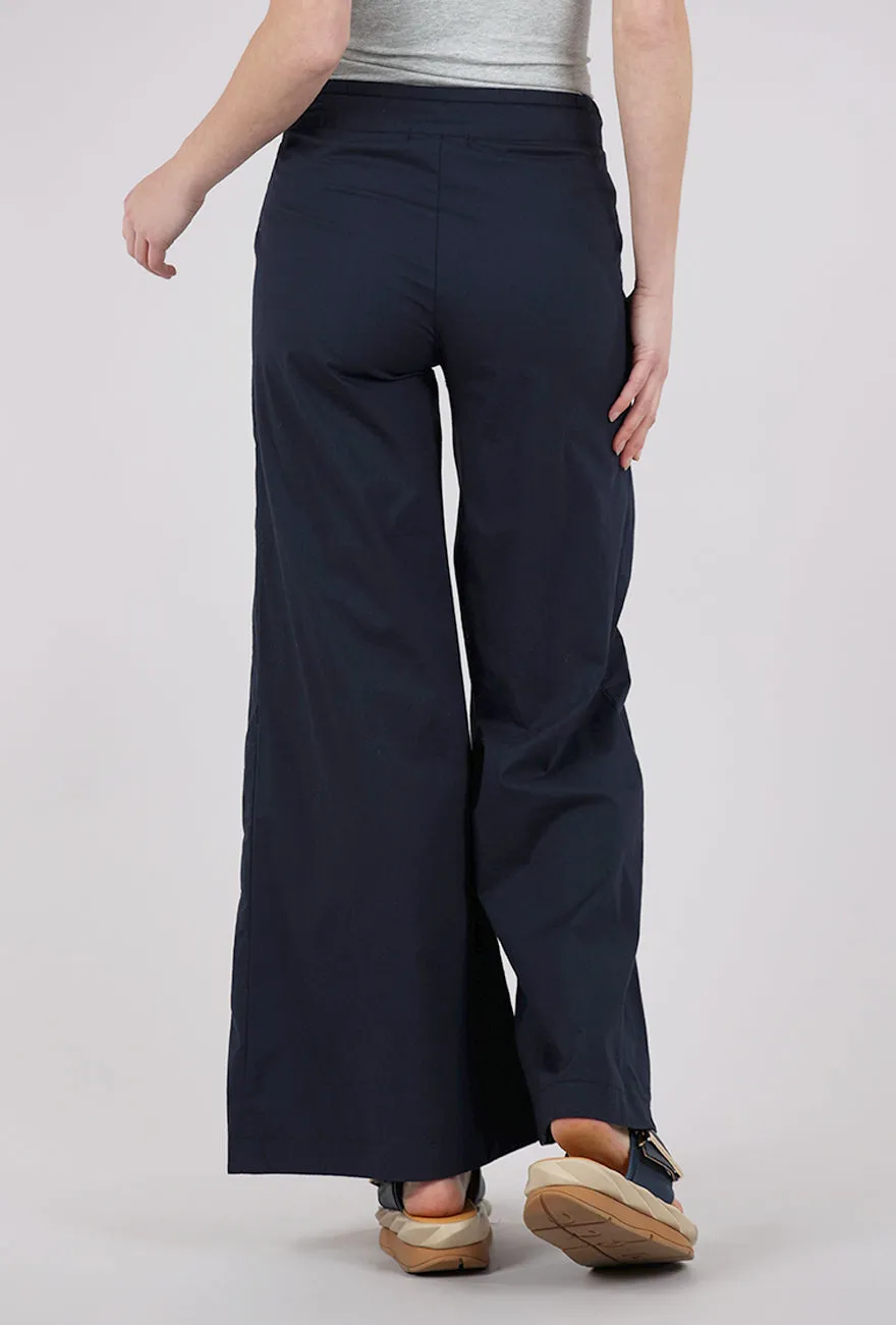 Terraced Wide Leg Pant, Navy Premium Fit