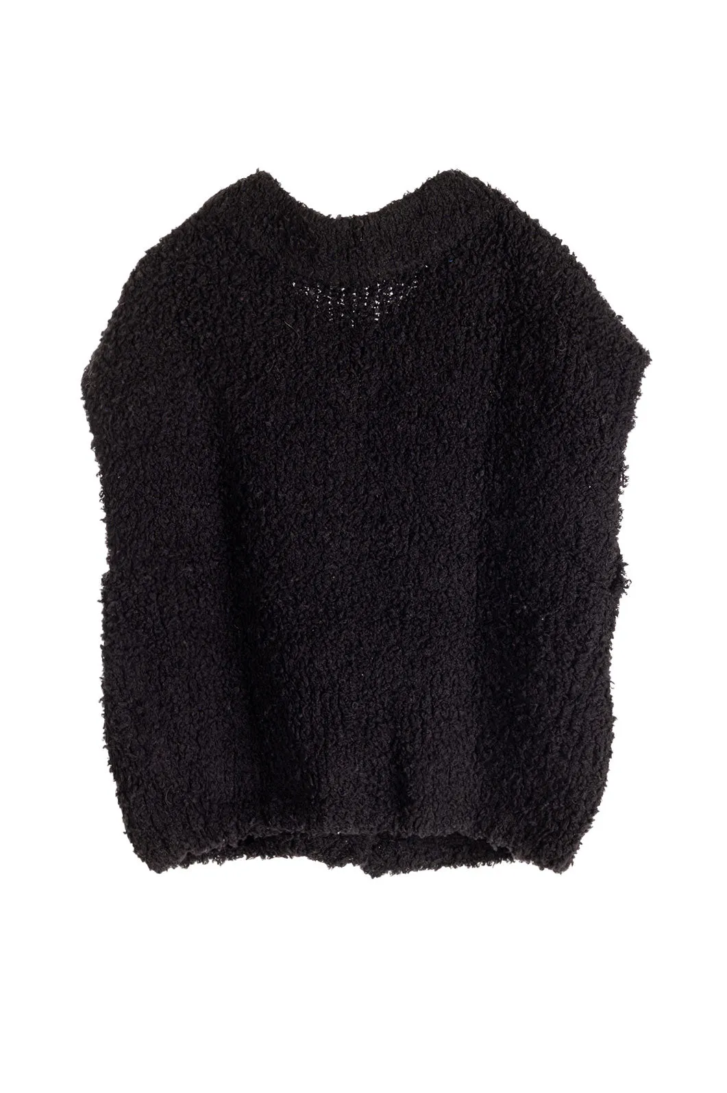 Texture Play Furry Black Vest
