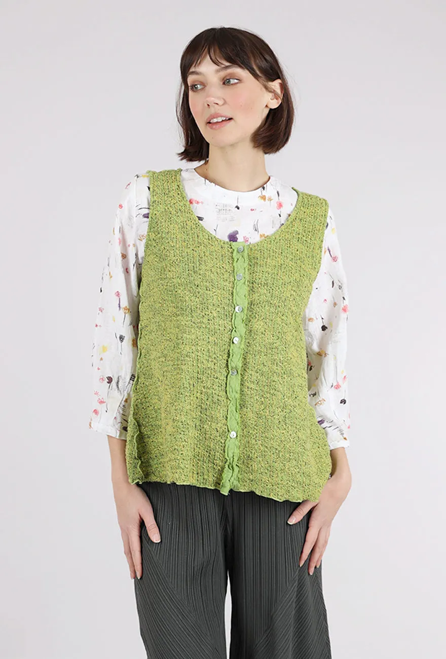Texture Sweater Vest, Verde Relaxed fit knit Comfortable winter layering piece