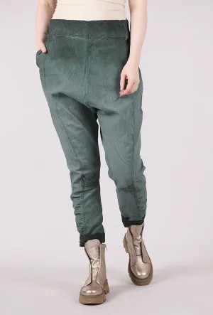Basic Utility Wide Leg Texture Twill Slip On Pant, Pine Reverse