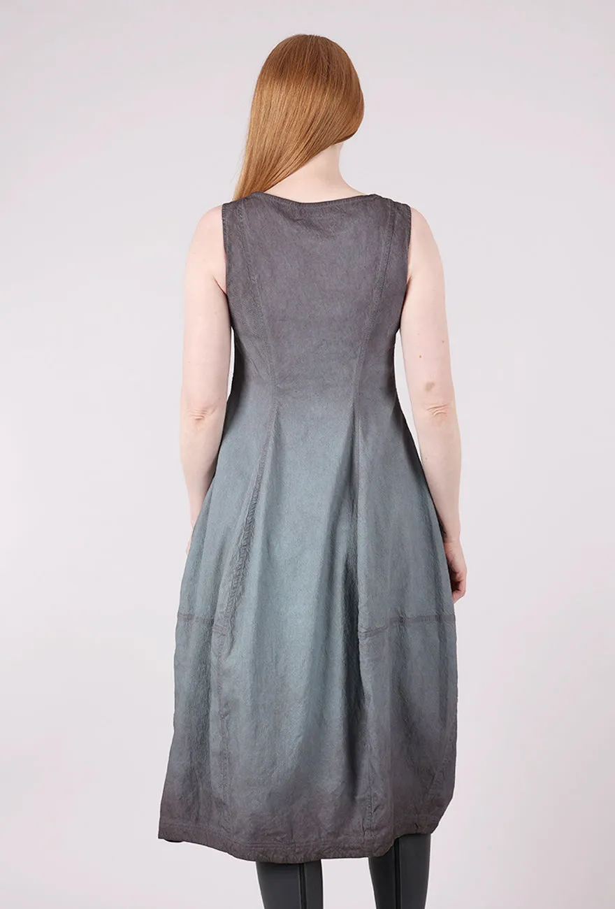 Texture Twill Zip Lantern Dress, Flamingo Cloud Fashion Icon