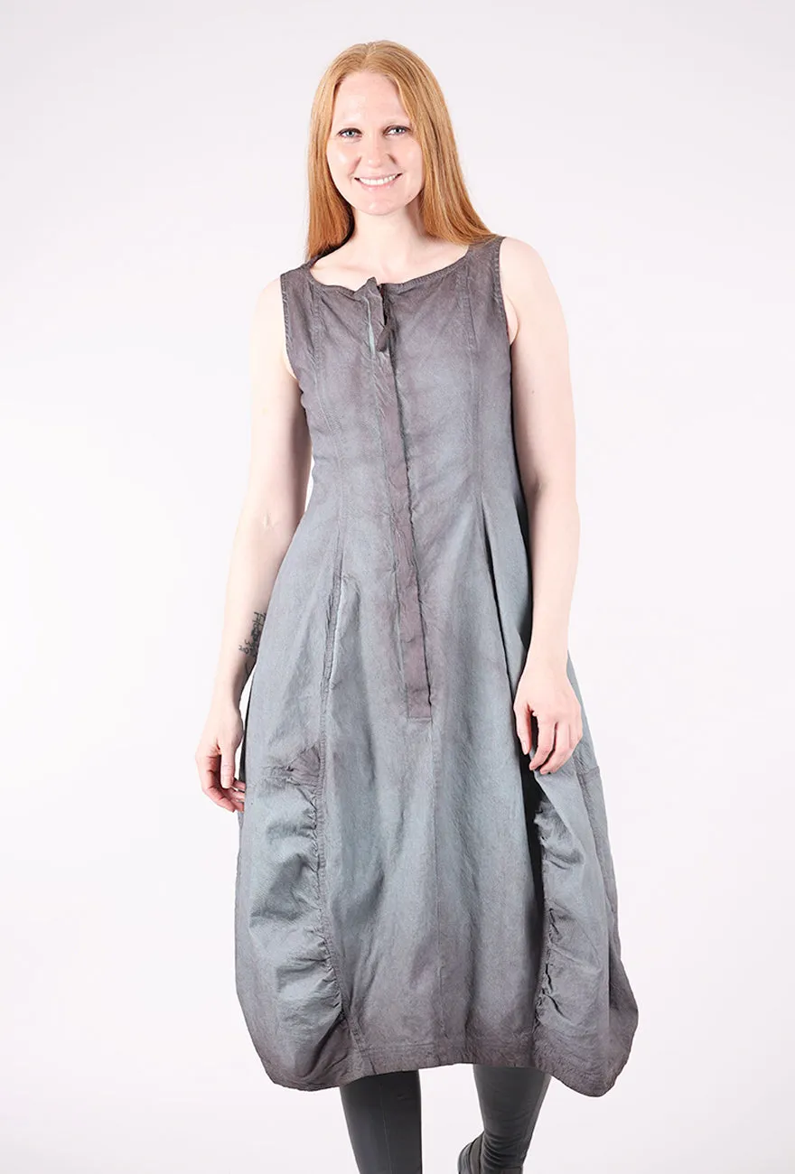 Texture Twill Zip Lantern Dress, Flamingo Cloud Layered Look