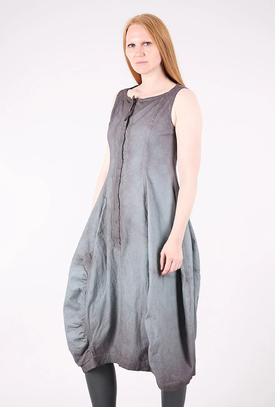 Texture Twill Zip Lantern Dress, Flamingo Cloud Fashion Icon