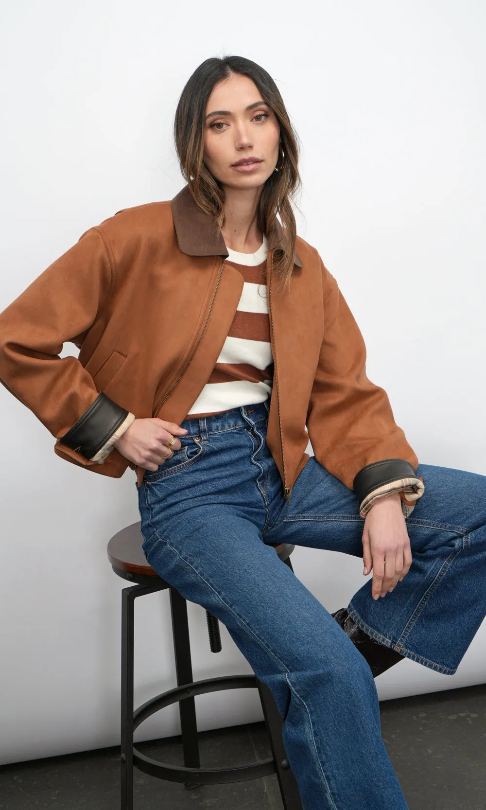 Theo Suede Zip Up Chore Jacket G257J1813