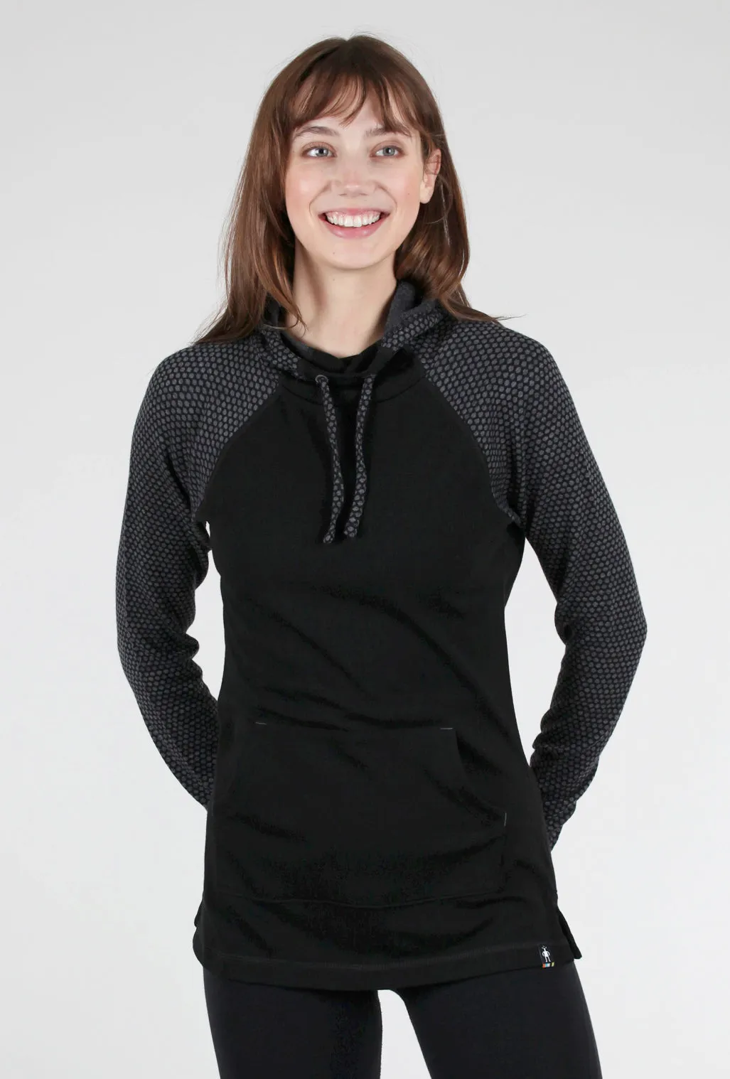 Thermal Drape Hood Base Layer, Black Dot mature women Neutral Tone
