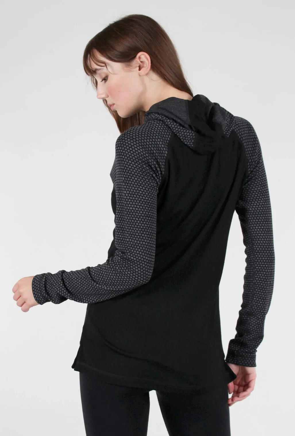 Thermal Drape Hood Base Layer, Black Dot Feminine Touch