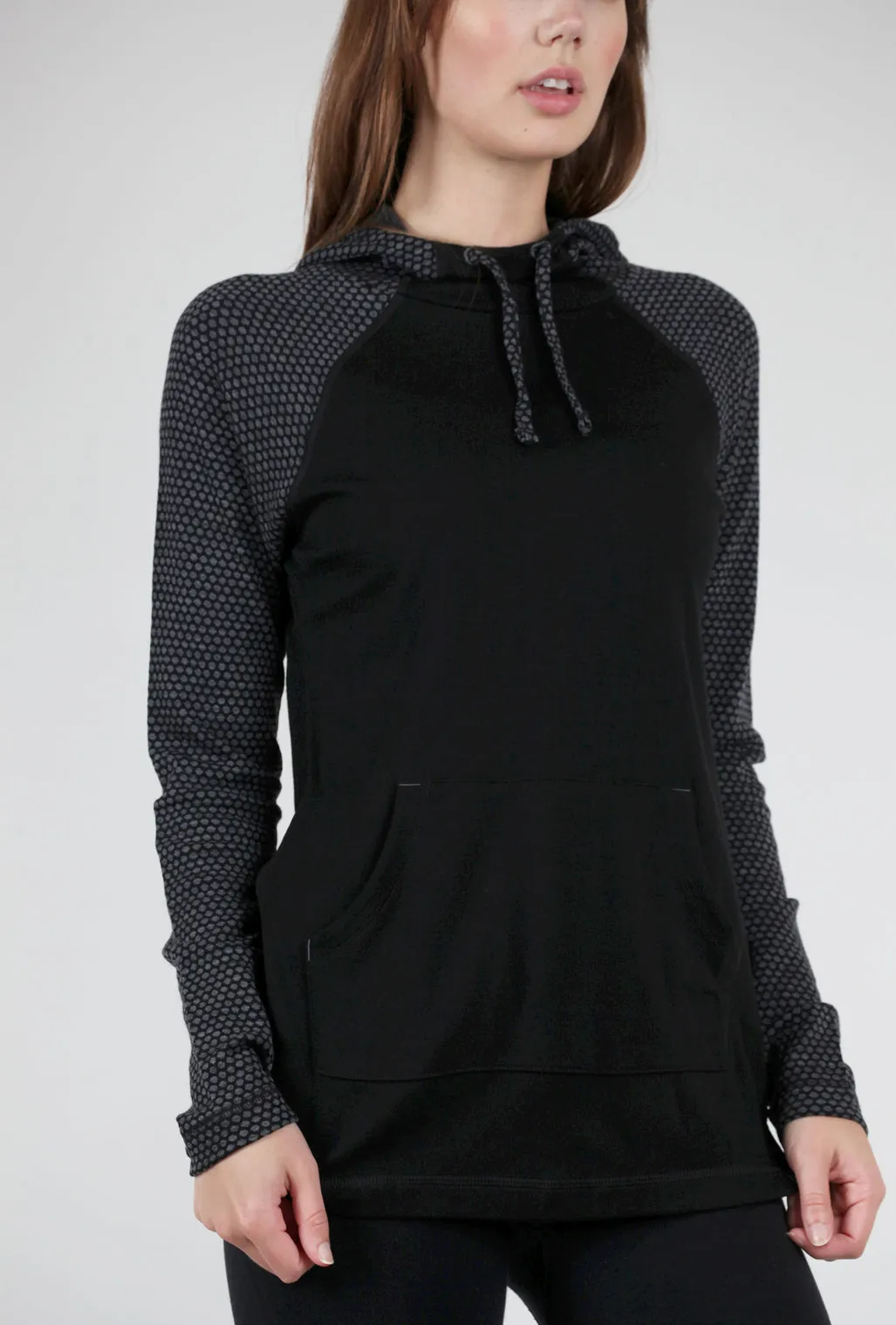 Thermal Drape Hood Base Layer, Black Dot Feminine Touch