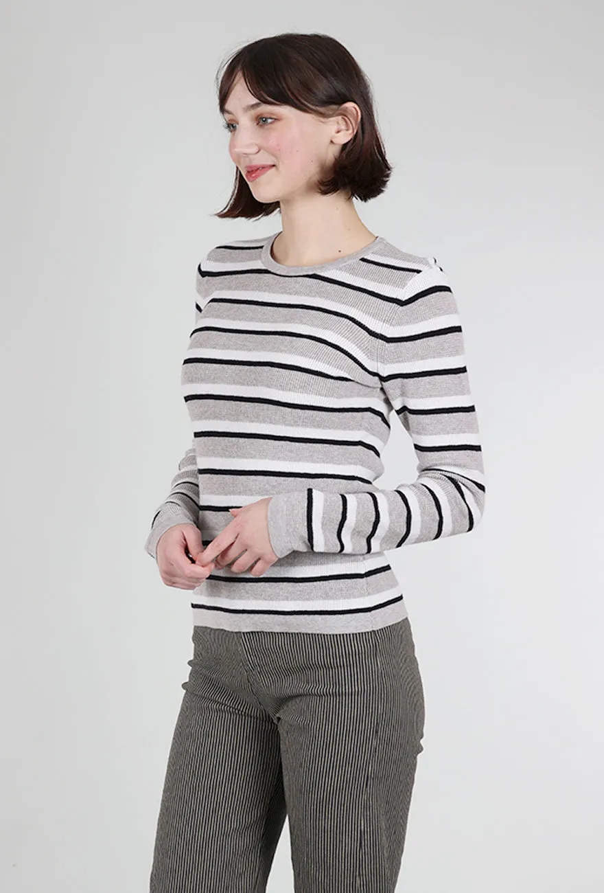 Thermal Knit Stripe Crew, Pebble Cable Knit Vintage
