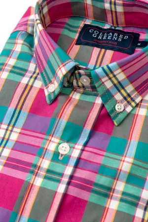 washed finish Daily Wear Dover: Brookline Button Down - Pink/Mint (S)