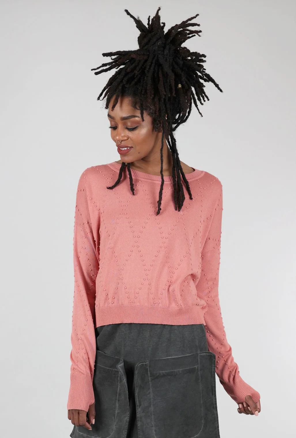 Warm knitted jumper Swiss Dot Sweater, Clay