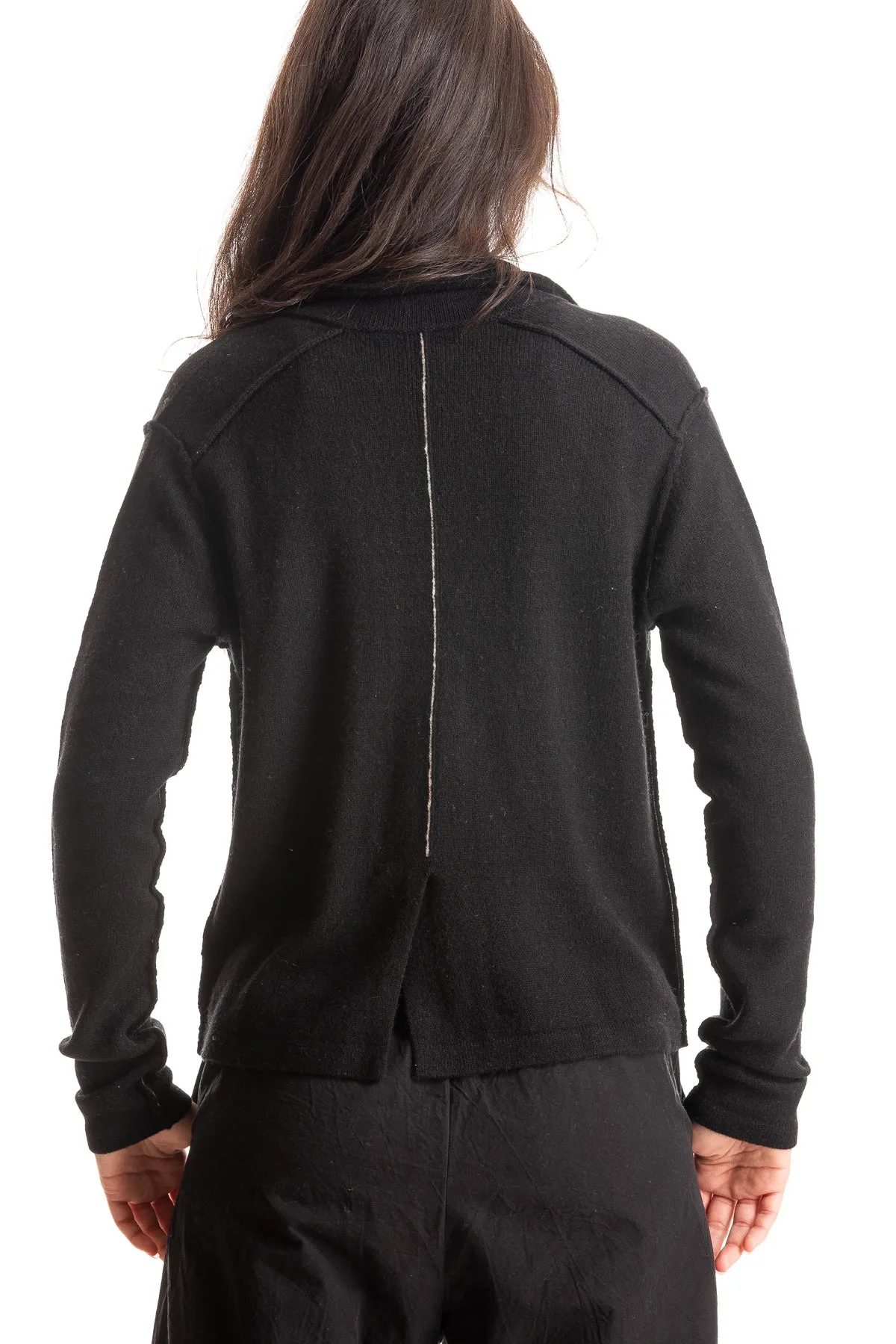 Three Button Black Jacket Elegant Texture