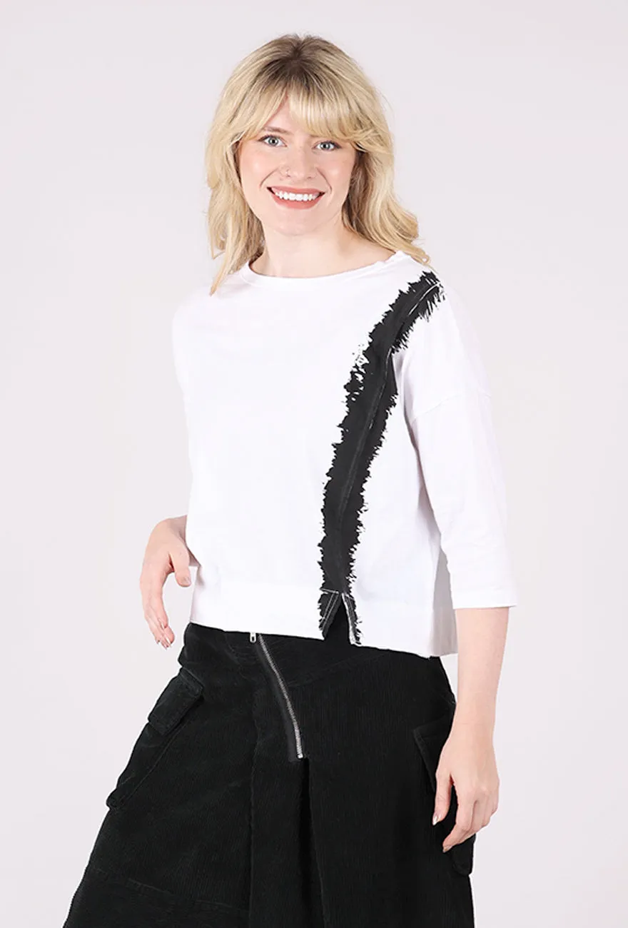 Three - quarter sleeves Swatch Elbow Boxy Tee, White/Black