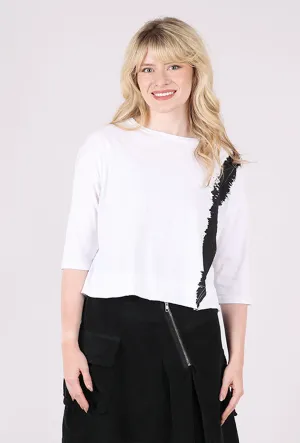 Swatch Elbow Boxy Tee, White/Black Elderly clothing