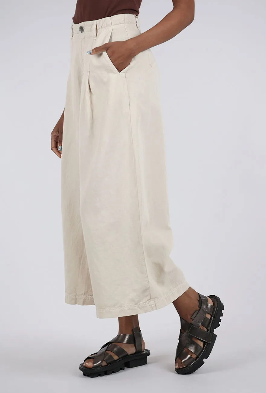 Tia Trouser, Ivory Stylish Waist