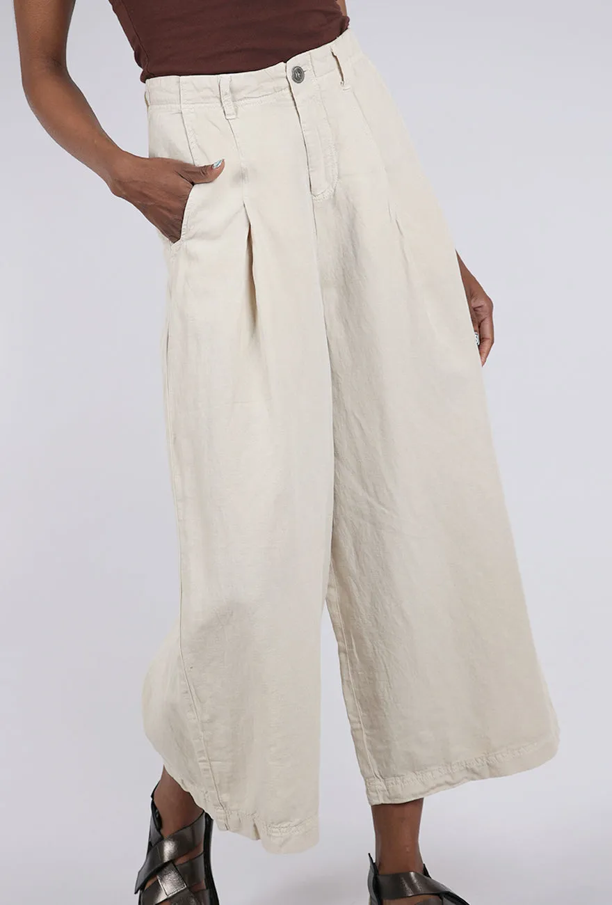Tia Trouser, Ivory Stylish Waist