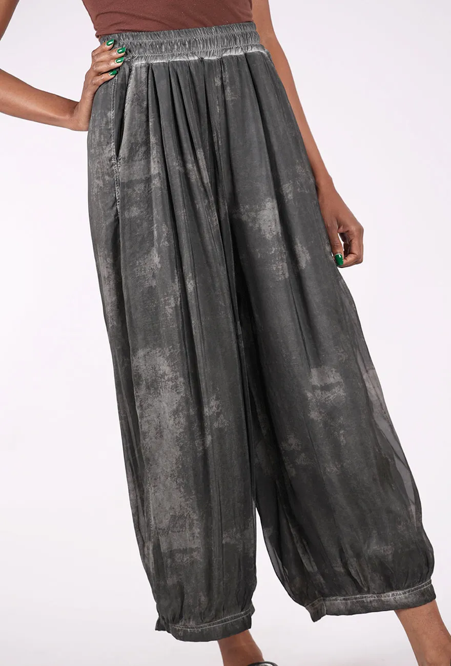 Tie Dye Harem Pant, Gray Clean Cut