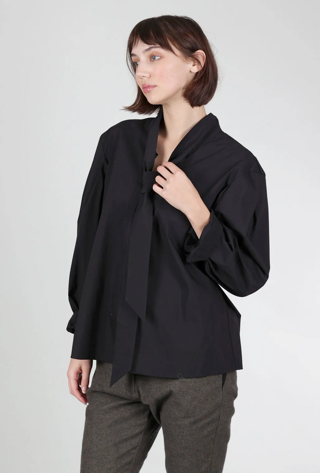 Tie One On Top, Black Mesh Fabric