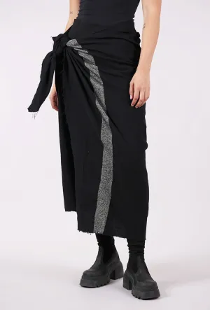 Tie Side Wool Skirt, Black Organic Cotton Pure Vibes