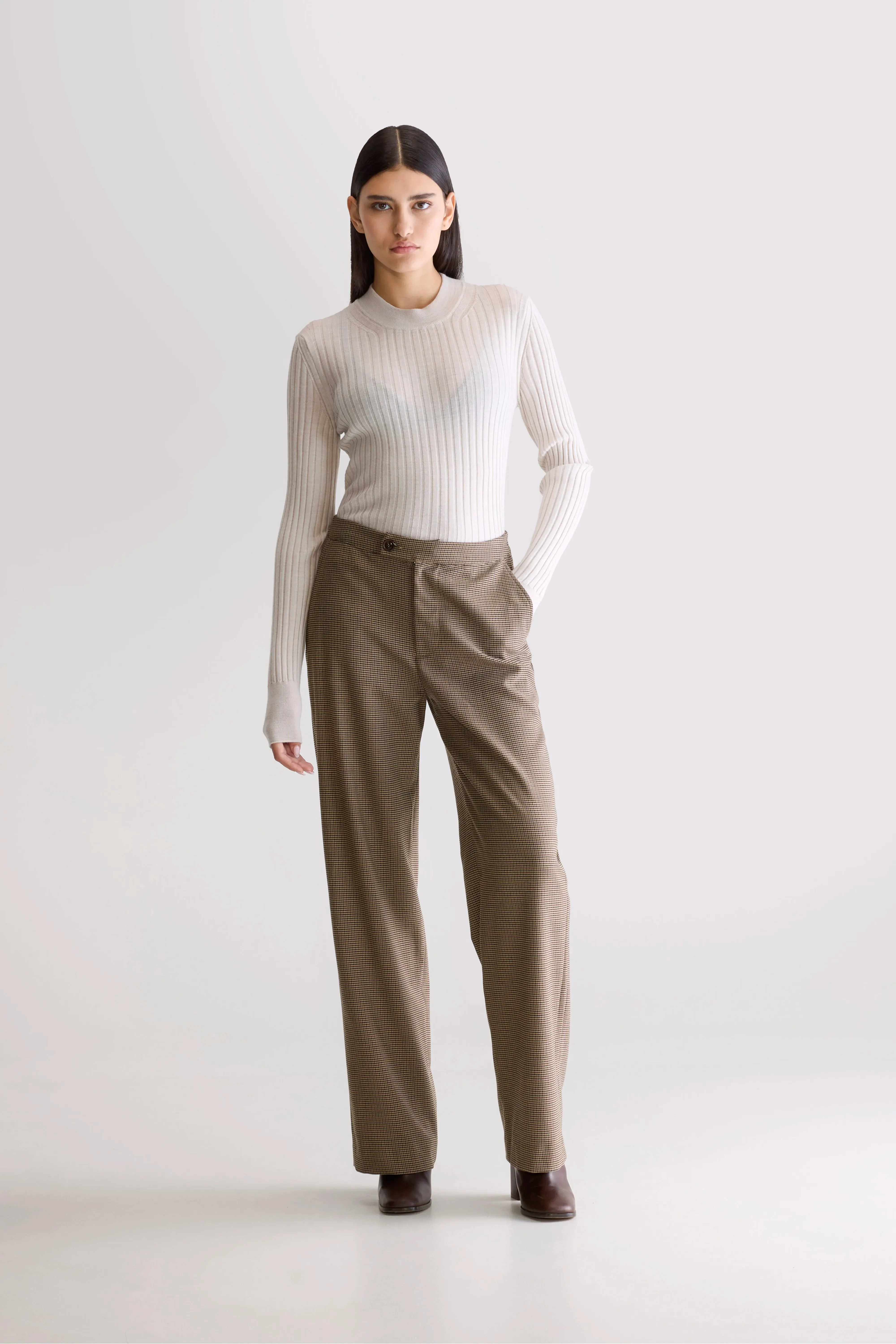 Tilla tailored trousers (252 / W / CHECK A) Comfortable Waist