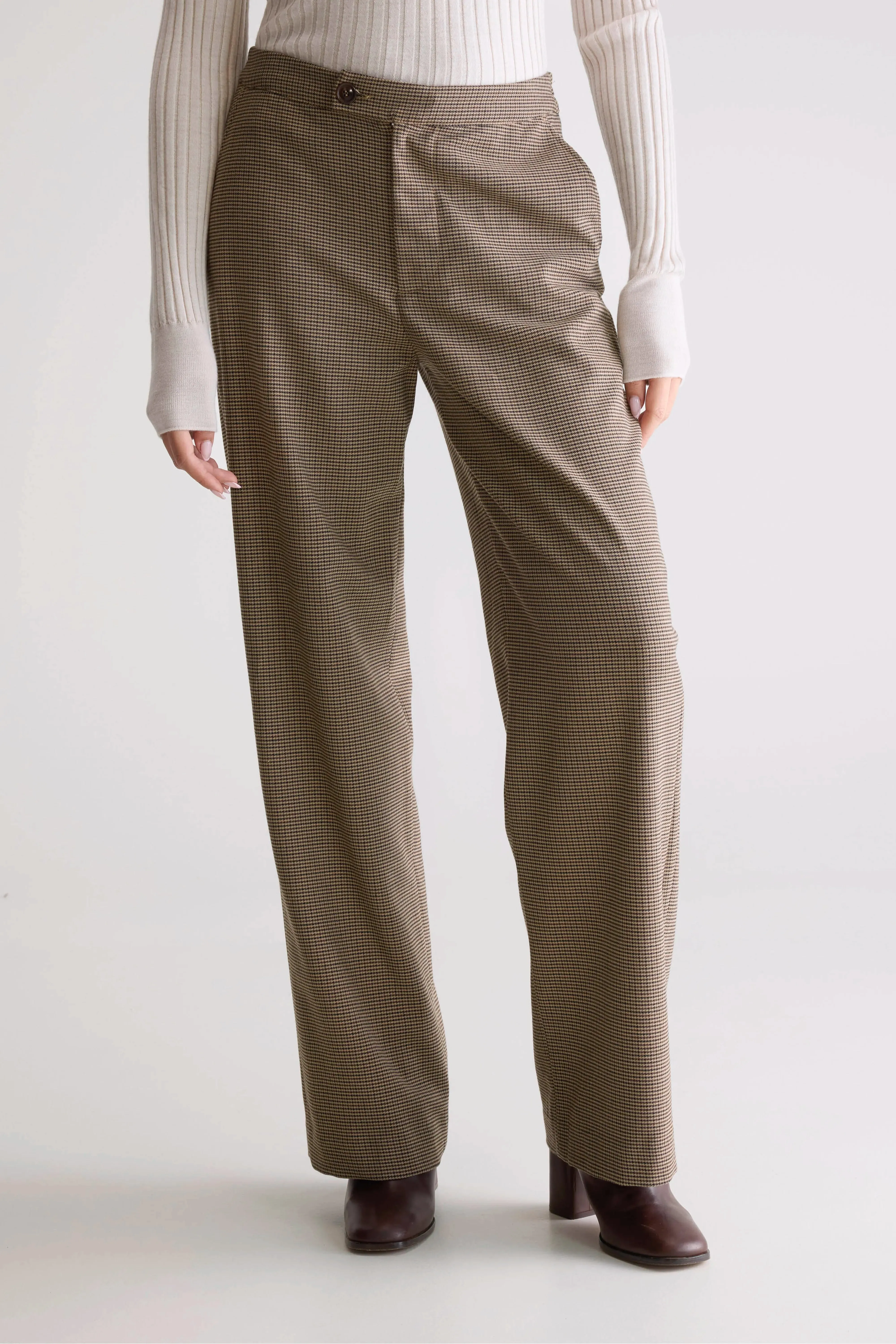 Tilla tailored trousers (252 / W / CHECK A) Comfortable Waist