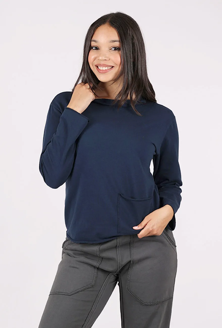 Timeless Appeal French Terry Yoga Top, Nebula Navy