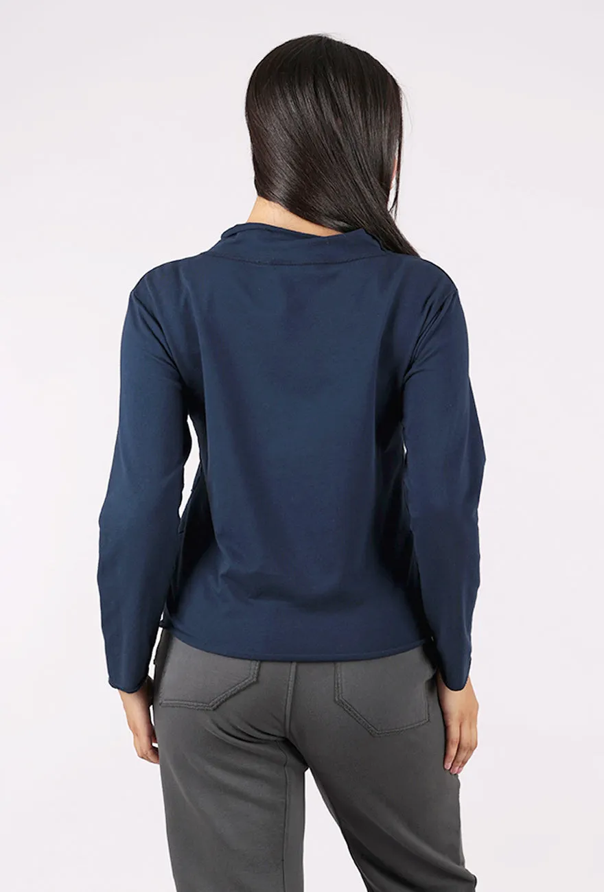 Timeless Appeal French Terry Yoga Top, Nebula Navy