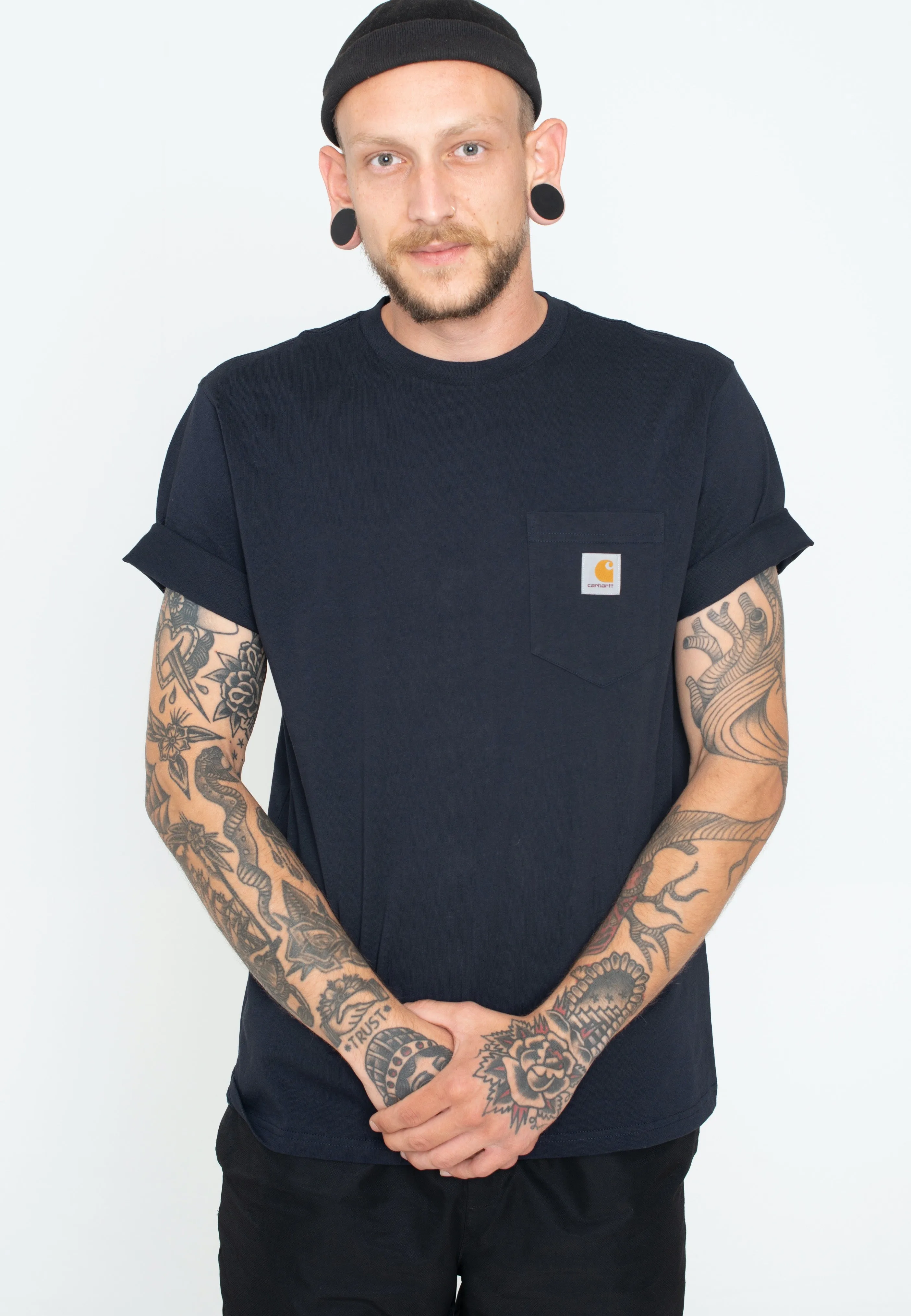 Timeless Cut Carhartt WIP - Pocket Dark Navy - T-Shirt