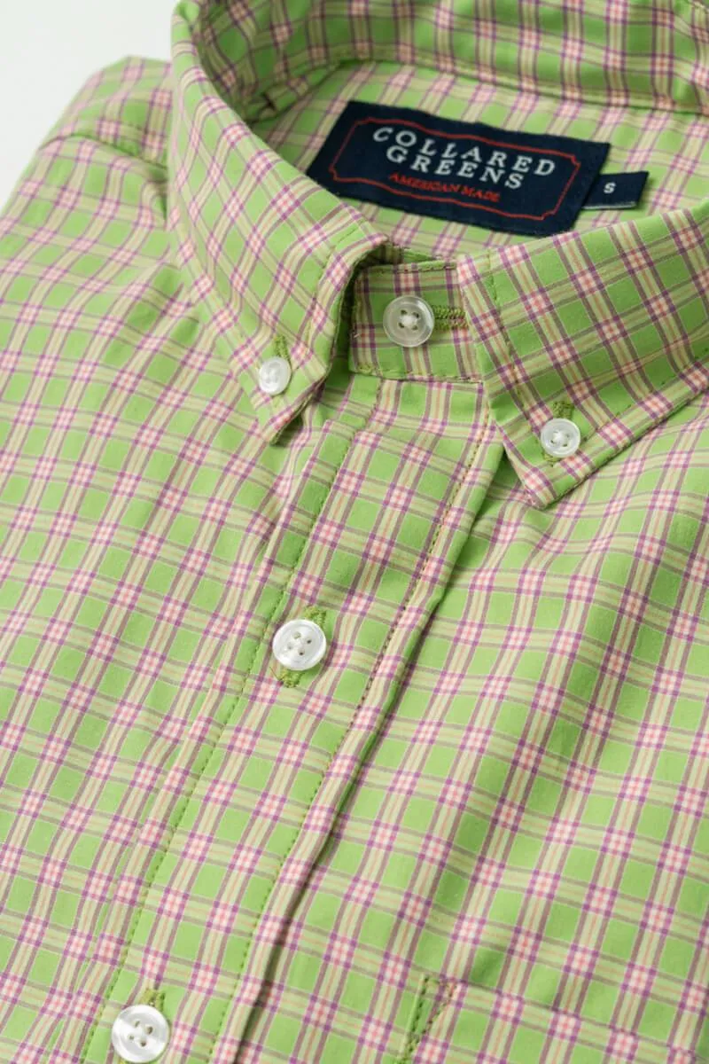 Free Movement youthful vitality Cary: Brookline Button Down - Green/Violet (M)