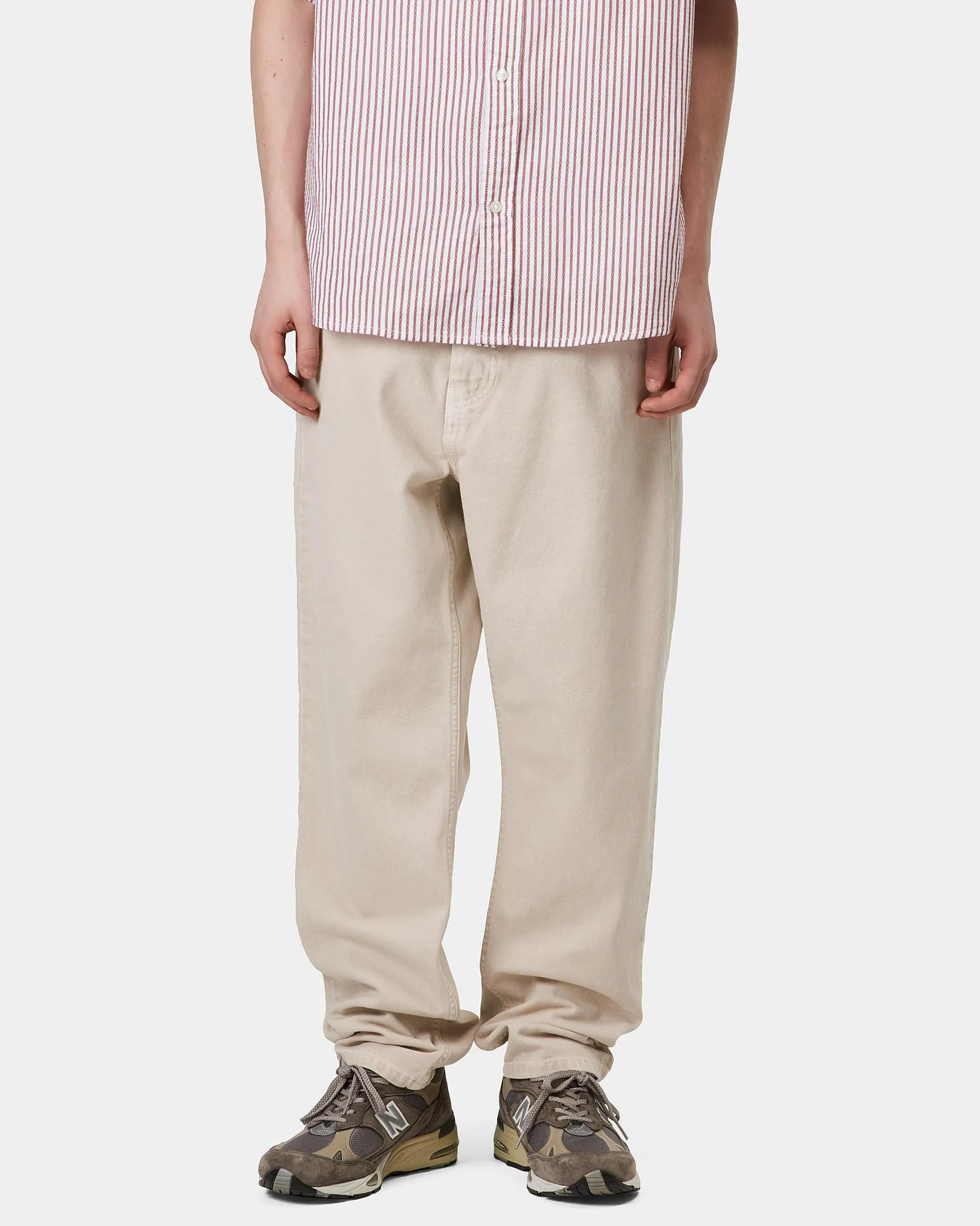 Carhartt WIP Newel Pant Relaxed Tapered Mens Trousers - Fleur De Sel Stone Dyed | Carhartt WIP Chinos & Non-Denim Pants | JEANSTORE